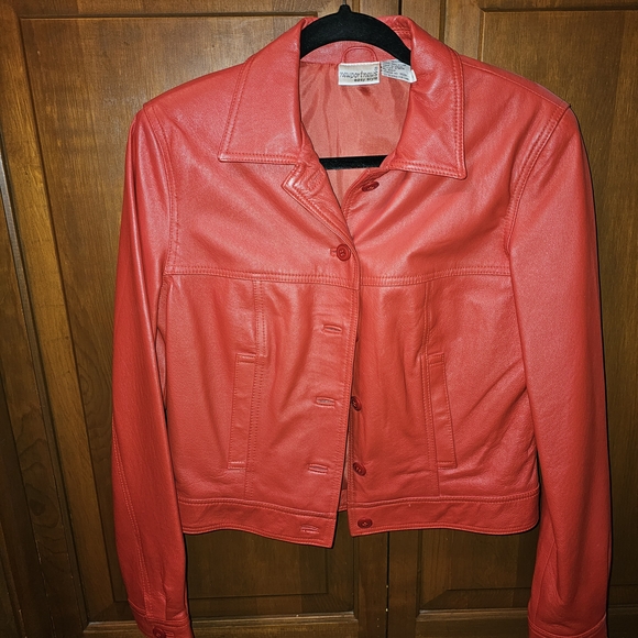 Marc New York Vibrant Red Leather Jacket - Picture 1 of 2